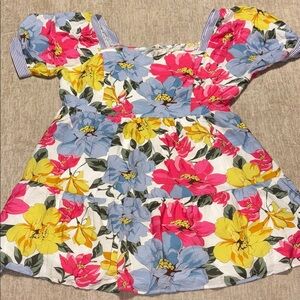 3X JODIFL Floral Print Dress with Striped Accents sweetheart neck spring